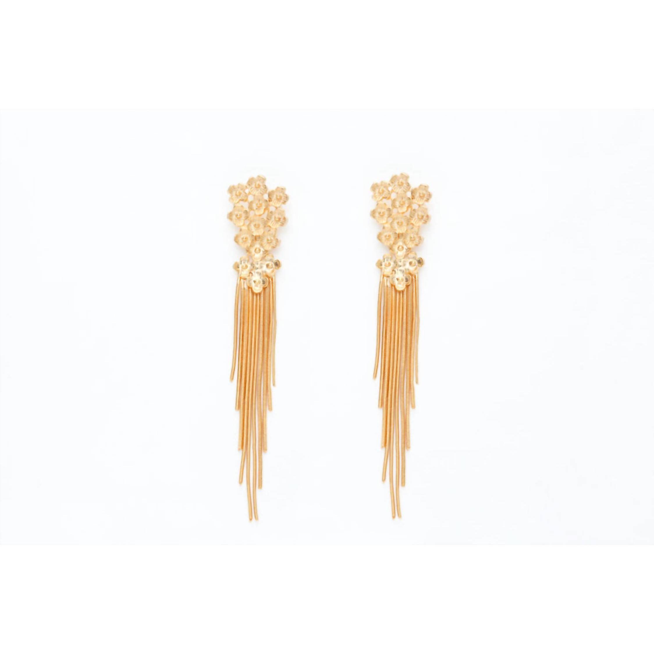 New Avenue Chic Women's Fringe Bouquet Earrings In Gold